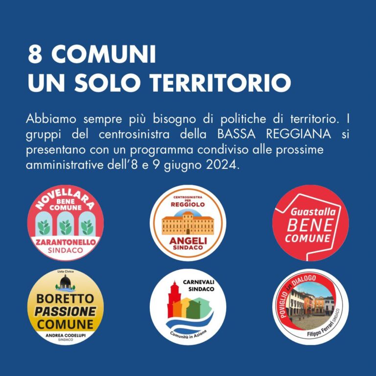Unione della Bassa Reggiana: un programma unitario dei candidati del Centrosinistra per lo sviluppo del territorio